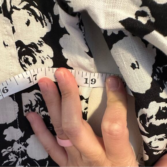 NWT Everlane Black White Linen Floral Long Sleeve Maxi Dress 6 - Picture 9 of 14